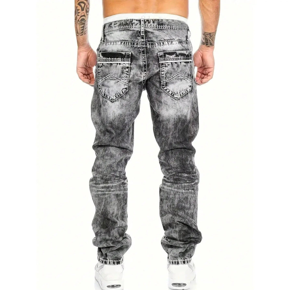 Men's Fashion Creative Stretch Denim Jeans,Minimalist Style Suitable For Summer, Emo Style