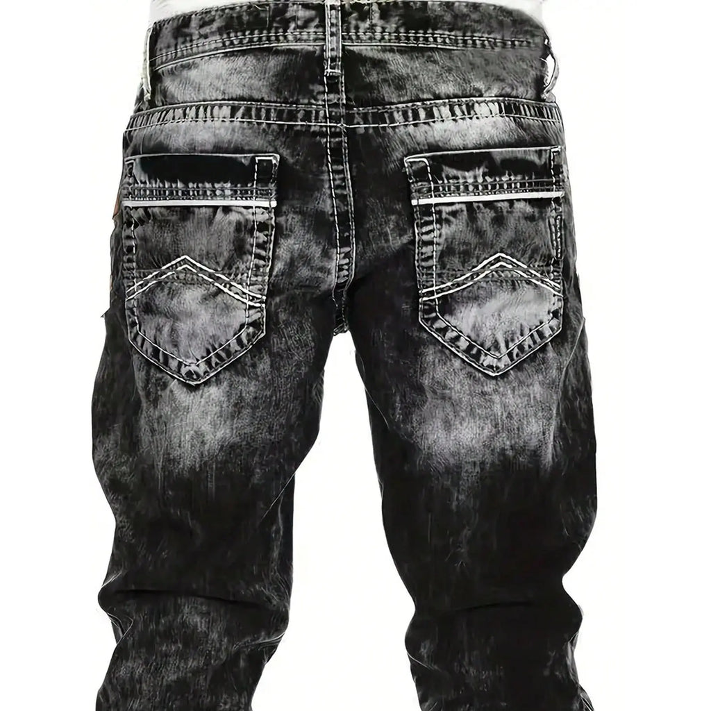 Men's Fashion Creative Stretch Denim Jeans,Minimalist Style Suitable For Summer, Emo Style